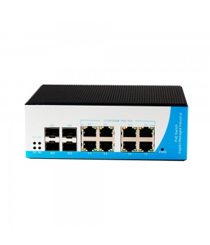POE комутатор 12-ти портовий індустріальний HongRui HR600-ATG-84F-SFP