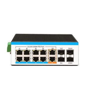POE комутатор 14-ти портовий індустріальний керований HongRui HR600-AXGM-SWG20824S