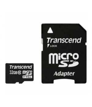Карта памяти microSDHC 32GB Transcend Class10 + SD адаптер