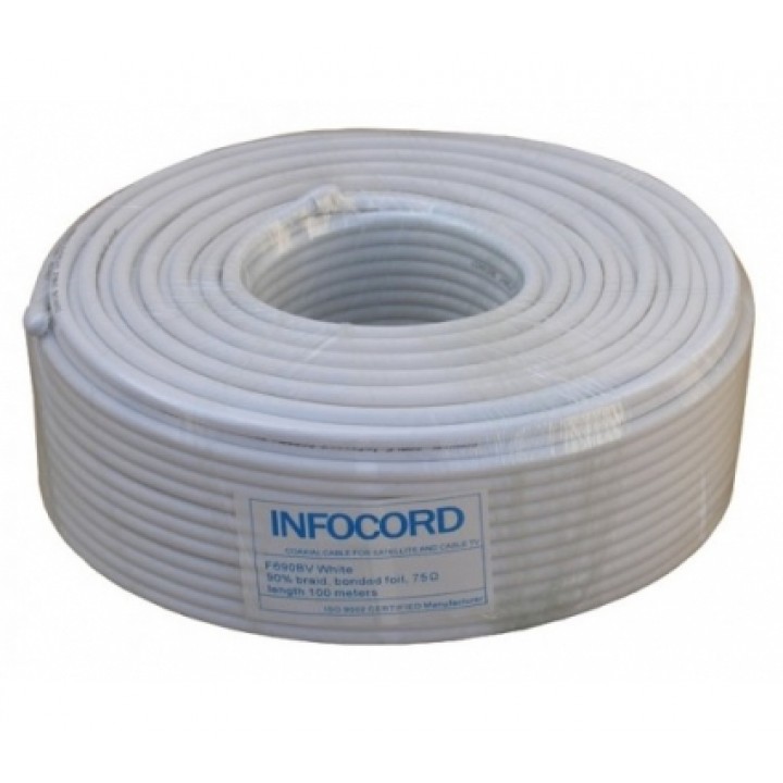 Кабель коаксиальный Infocord F690BV white (100м)