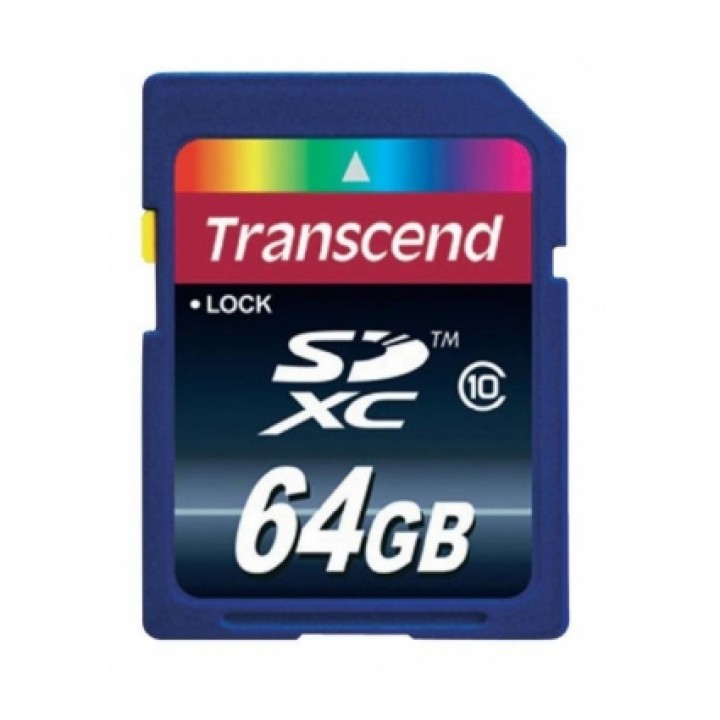 Карта памяти Secure Digital Card 64Gb XC10 UHS-I Transcend