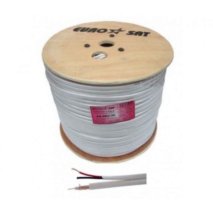 Кабель коаксиальный Eurosat RG-59U+2x0.75