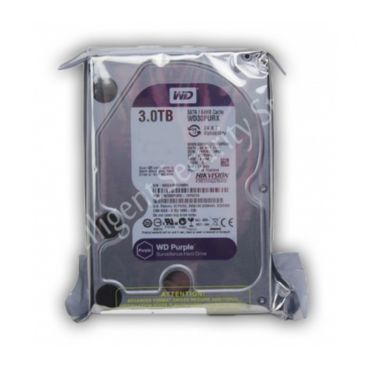 Жёсткий диск 3Tb WD30PURX (партнёр Hikvision)