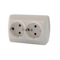 Розетка двойная накладная Demet 711-0200-127