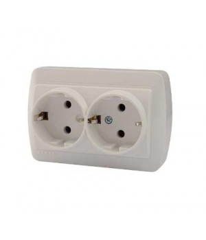Розетка двойная накладная Demet 711-0200-127