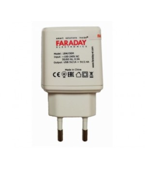Блок питания Faraday 18W/OEM/5V/1A+2,4A
