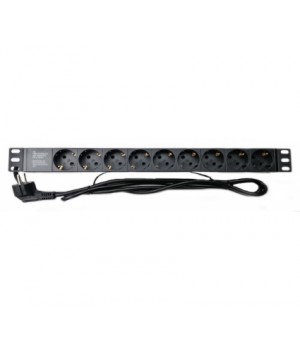 Блок розеток 1U 19" 9 розеток, 1,8м CSV WT-2260B-GER-1,8