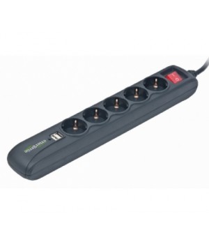 Сетевой фильтр EnerGenie SPG5-U2-5 1.5m 5 розеток