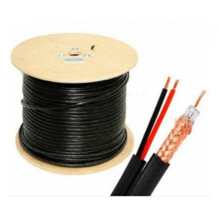 Кабель коаксиальный ATIS RG590-CU+2*0,75 PE 305M