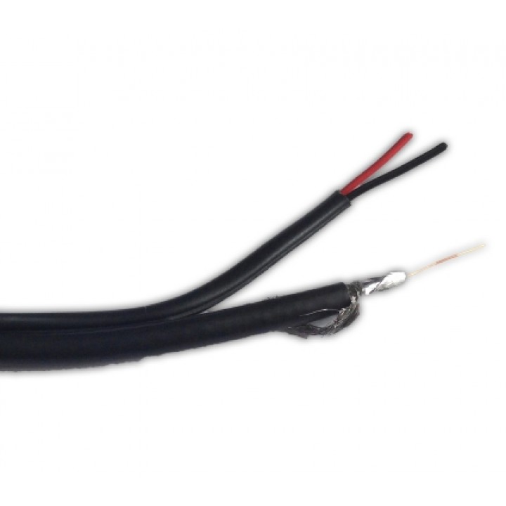 Кабель коаксиальный c питанием RITAR B305-RG59 (0,81 CCA, 64x0.12 CCA) + 2x0.5mm CU