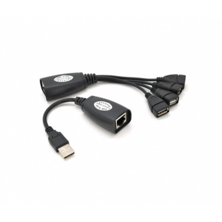 Подовжувач USB 2.0 сигнала по F/UTP до 50м (RJ-45 to AM + RJ-45 to 4xAF)