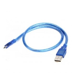 Кабель USB 2.0 Ritar (AM/Mini 5 pin) 0.3м, синий прозрачный