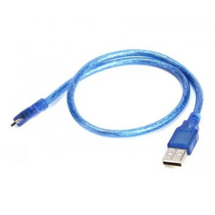 Кабель USB 2.0 Ritar (AM/Mini 5 pin) 0.3м, синий прозрачный