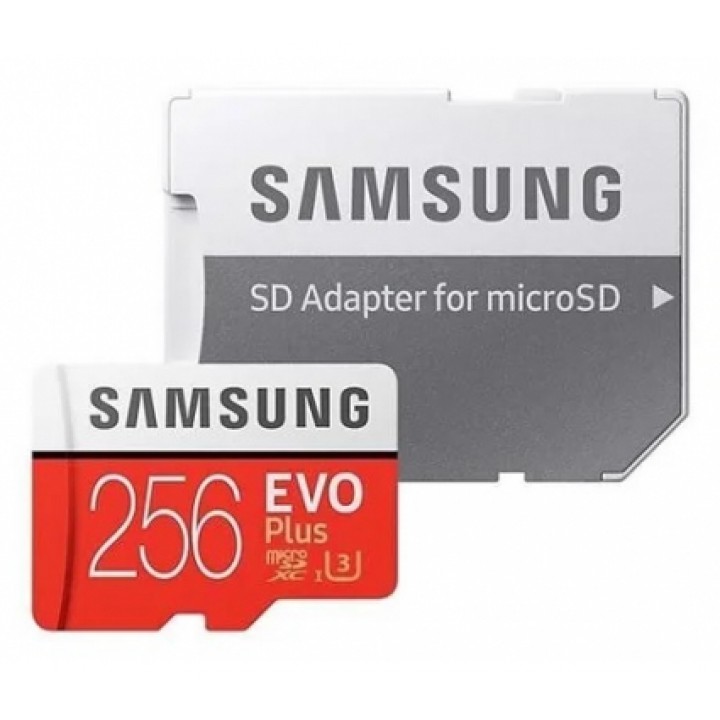 Карта памяти microSDXC 256 GB Samsung EVO Plus UHS-I + SD адаптер