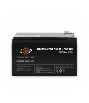 Акумулятор свинцево-кислотний LogicPower AGM LPM 12V 12 Ah