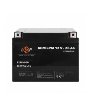Акумулятор свинцево-кислотний LogicPower AGM LPM 12V 26 Ah