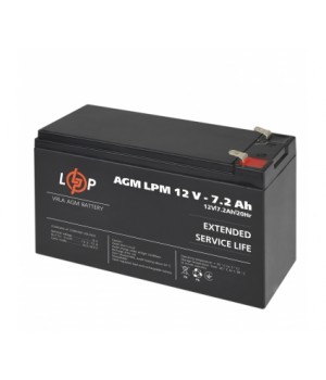 Акумулятор свинцево-кислотний LogicPower AGM LPM 12V 7.2 Ah