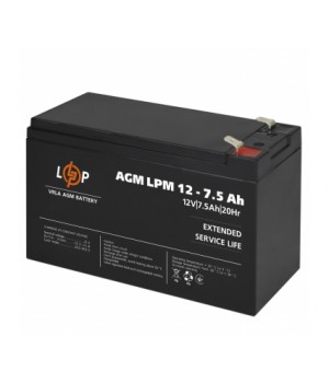 Акумулятор свинцево-кислотний LogicPower AGM LPM 12V 7.5 Ah