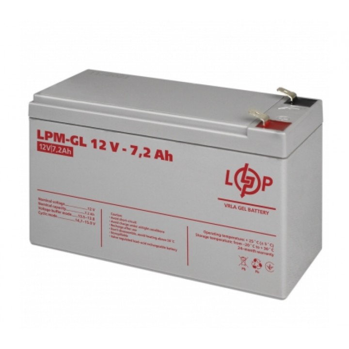 Акумулятор гелевий LogicPower LPM-GL 12V 7.2 Ah