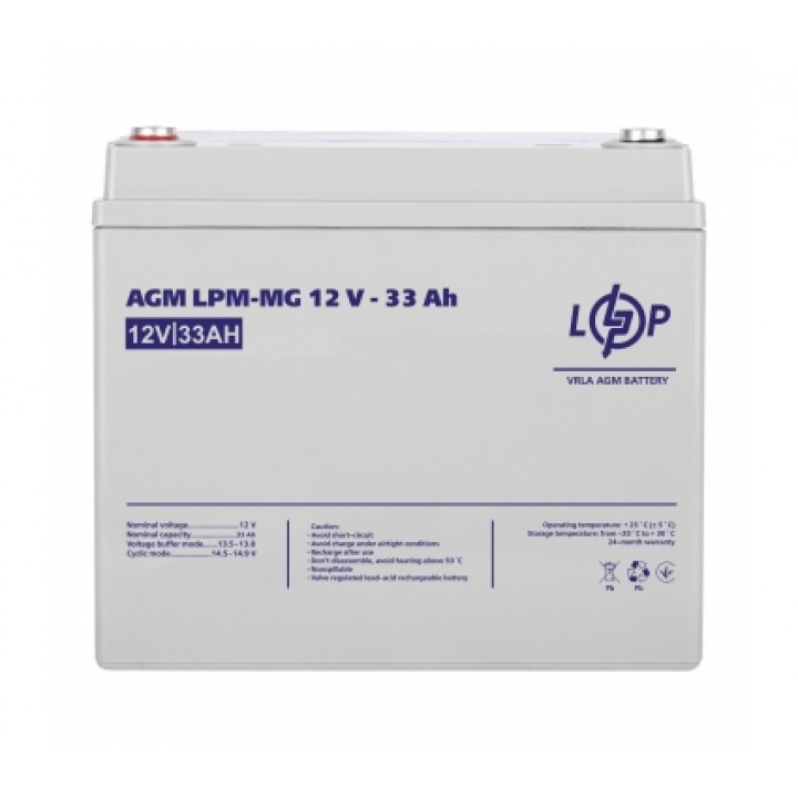 Акумуляторна батарея LogicPower AGM LPM-MG 12V - 33 Ah