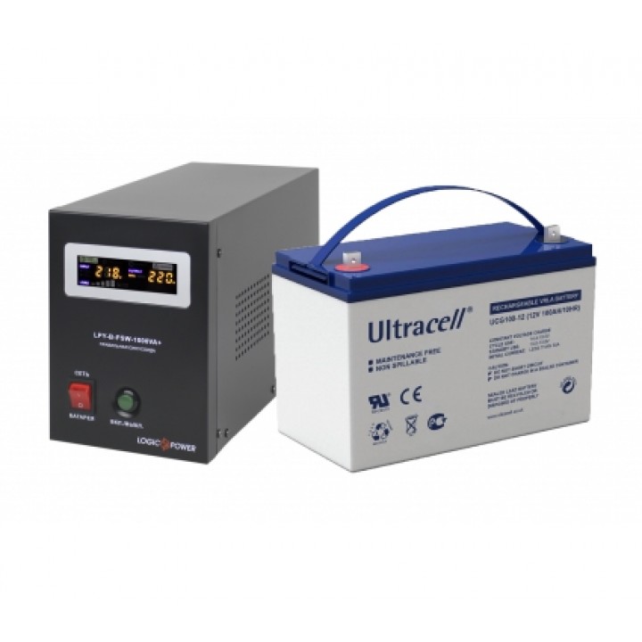 UPS LogicPower LPY-B-PSW-1000VA+ (700Вт)+ АКБ Ultracell UCG100-12