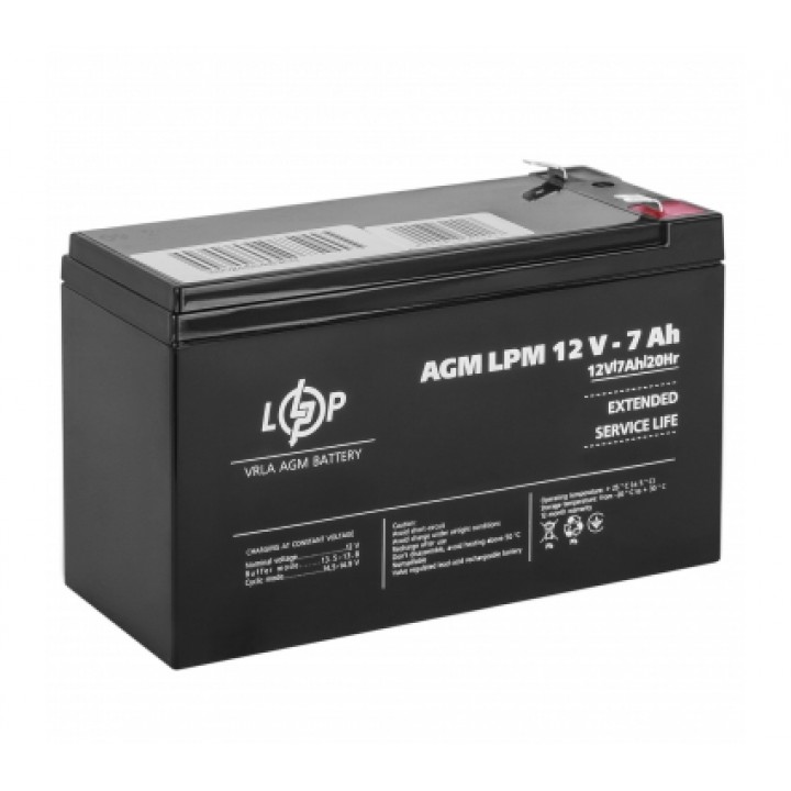 Акумулятор свинцево-кислотний LogicPower AGM LPM 12V 7 Ah