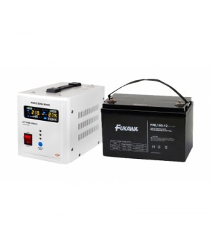 Комплект UPS LogicPower LPY-PSW-500VA+ (350Вт) + АКБ FUKAWA FWL 100-12 AGM