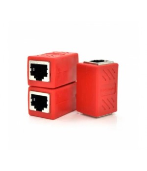 З'єднувач RJ45 8P8C мама/мама RJ45 для з'єднання кабелю, екранований, червоний