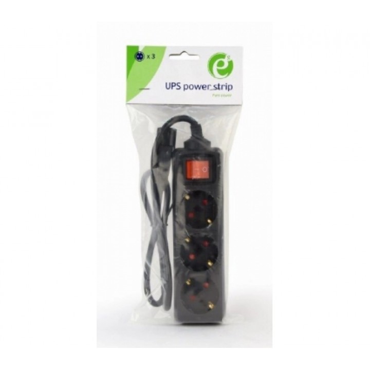 Мережевий подовжувач для ДБЖ EnerGenie EG-PSU3-01 0.6м, 3 розетки з вимикачем