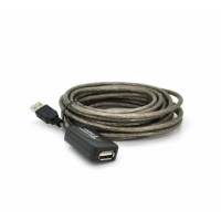 Подовжувач активний USB 2.0 AM/AF, 5m, прозорий з чіпом Q50