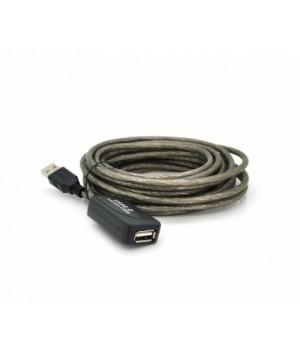Подовжувач активний USB 2.0 AM/AF, 5m, прозорий з чіпом Q50