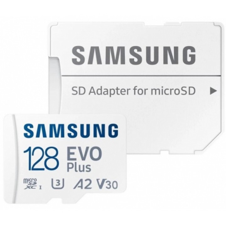 Карта пам'яті Samsung Evo Plus microSDXC 128GB UHS-I U3 V30 A2 + SD (MB-MC128KA/EU)