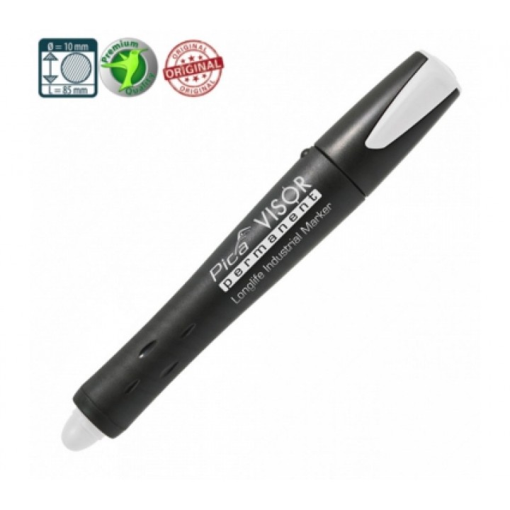 Сухий промисловий маркер PICA VISOR permanent Longlife Industrial Marker 990/52, білий
