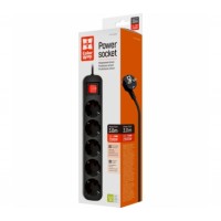 Мережевий фільтр COLORWAY CW-PSEA53BK Black, 5 розеток, 3м