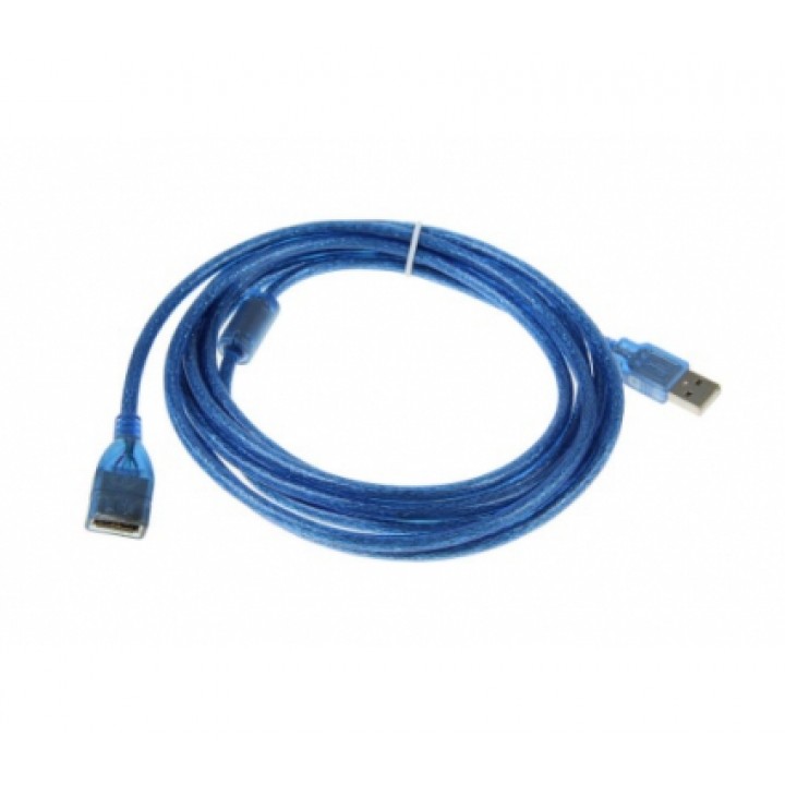 Подовжувач активний USB 2.0 AM/AF, 5m, прозорий з чіпом Q50
