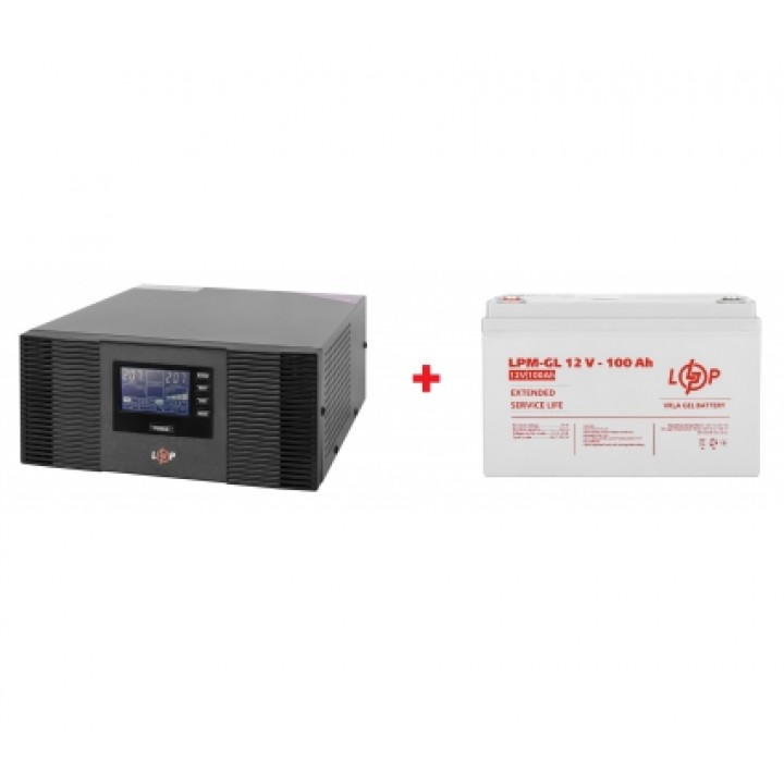 Комплект UPS LogicPower LPM-PSW-1500VA + АКБ 100 Ah 12V GEL Logicpower