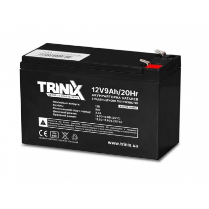 Акумуляторна батарея гелева Trinix 12V 9 Ah Super Charge