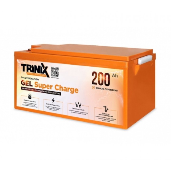 Гелева акумуляторна батарея Trinix TGL 12V 200AH Super Charge