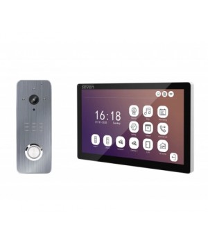 Комплект дофон + панель Seven DP-7517FHDW black + CP-7507FHD grey