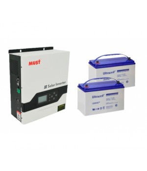 Комплект живлення гібридний MUST PV18-3224VPM + Ultracell UCG100-12 x 2