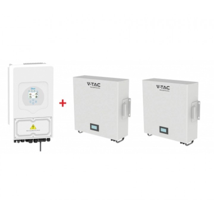 Комплект енергонезалежності 6кВт VTAC Deye SUN-6K-SG03LP1-EU + 2шт х LiFePo4 батарея V-TAC 10кВт