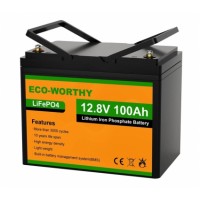 Літій-залізо-фосфатна акумуляторна батарея Eco-Worthy 12.8V 100Ah