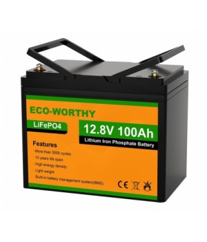 Літій-залізо-фосфатна акумуляторна батарея Eco-Worthy 12.8V 100Ah