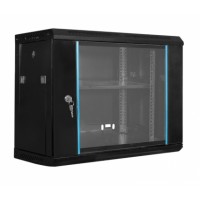 Комутаційна шафа E-Net 9U 600x450x500 чорна (скло)