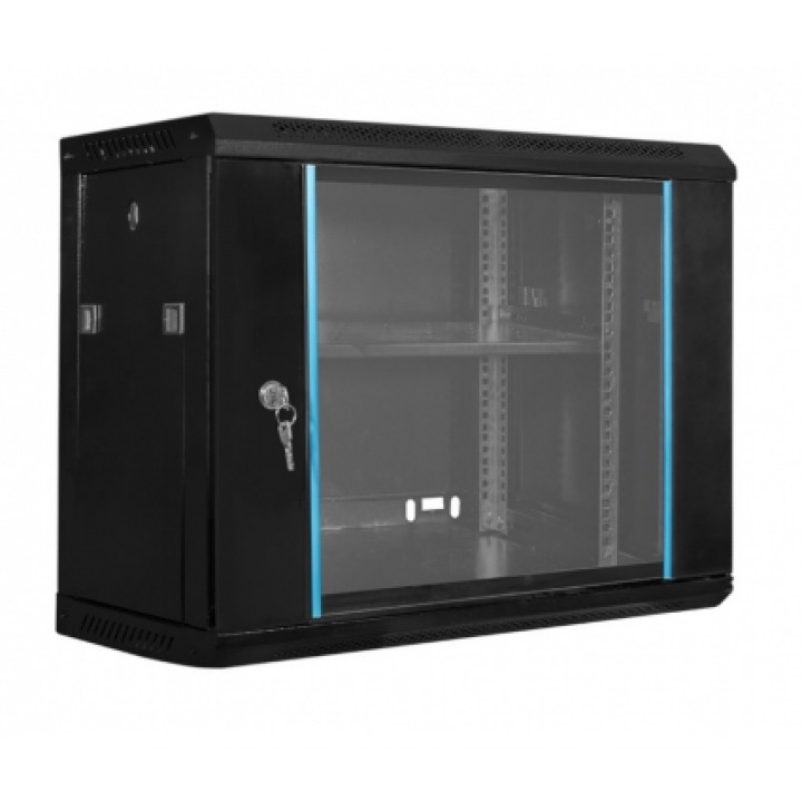 Комутаційна шафа E-Net 9U 600x450x500 чорна (скло)