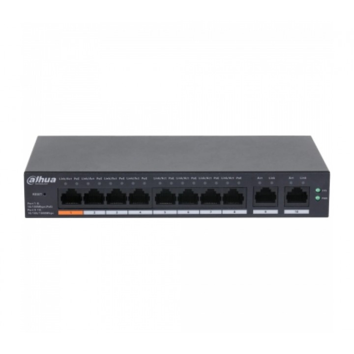 Комутатор 8 портів керований Dahua DH-CS4010-8ET-60 PoE