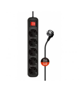 Мережевий фільтр COLORWAY CW-PSEA52BK Black, 5 розеток, 2м