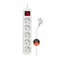 Мережевий фільтр COLORWAY CW-PSEA55W White, 5 розеток, 5м