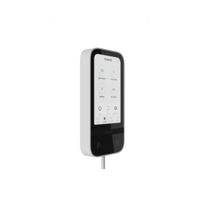 Дротова клавіатура Ajax KeyPad TouchScreen Fibra біла