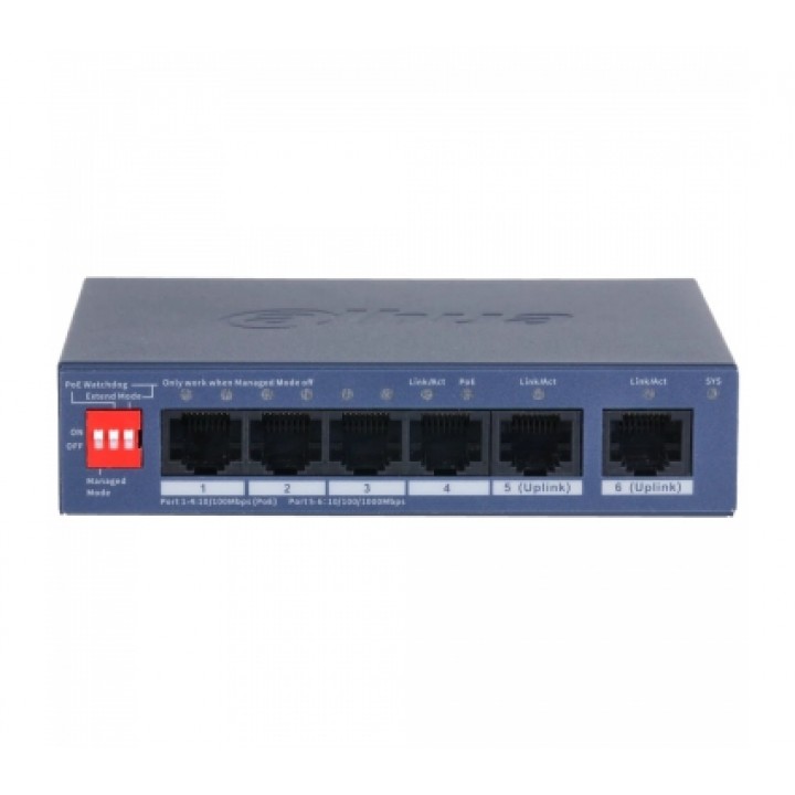 Комутатор Dahua DH-CS4006-4ET2GT-60 PoE